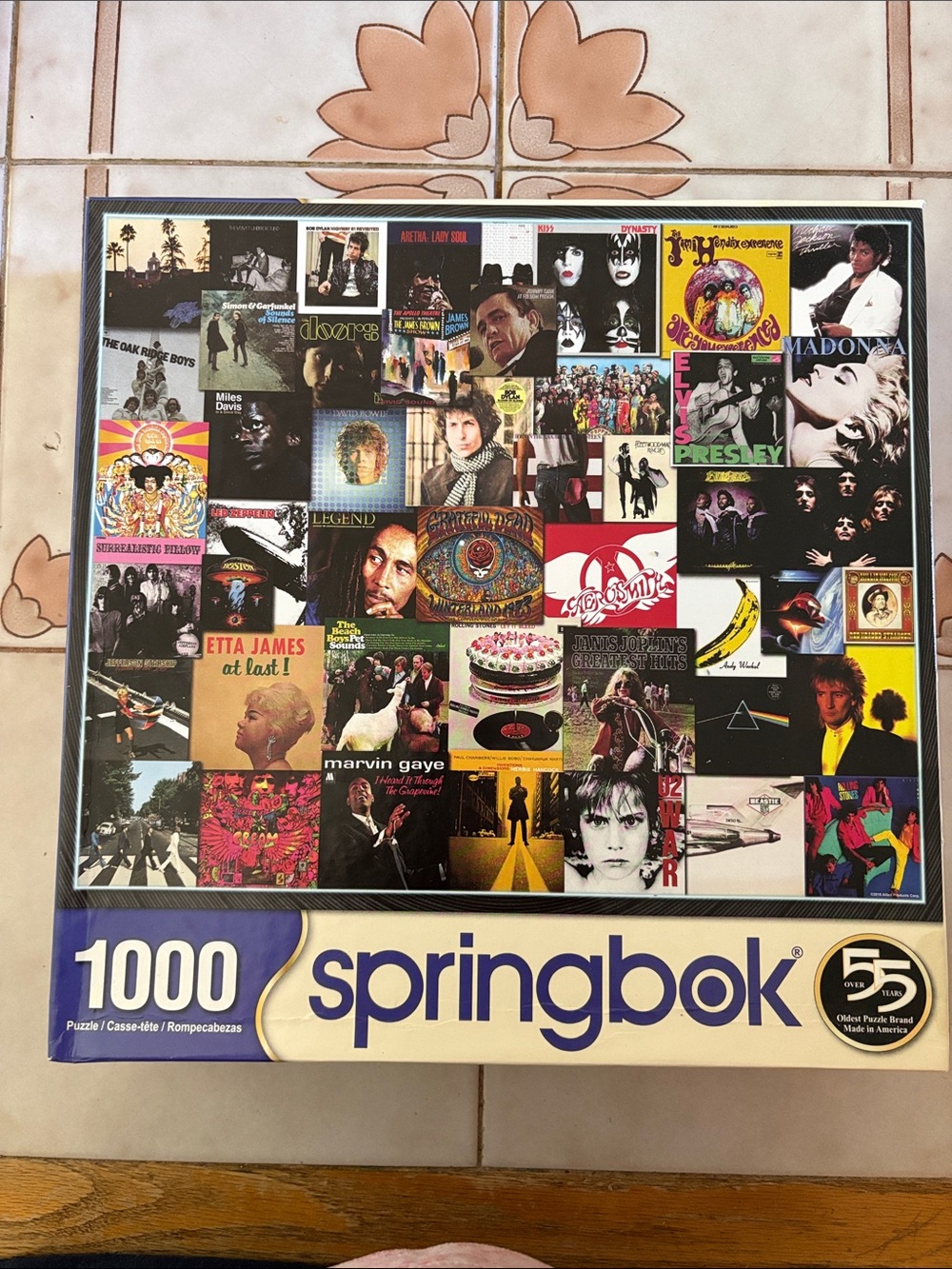 Springbok 1000-Piece Music albums from 60’s, 70’s, 80’s Collage Jigsaw Puzzle